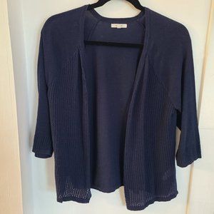 Navy Blue Open Front Cardigan